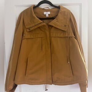 Ann Taylor Loft Mustard Yellow lightweight loose bomber jacket size large
